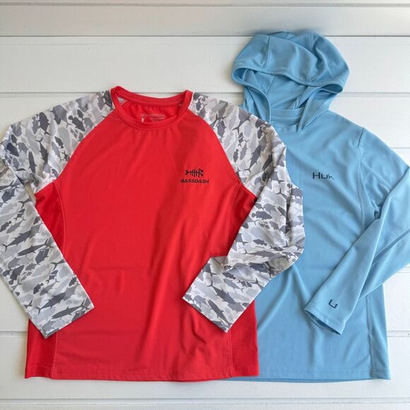 Huk Other - Huk and Bassdash Youth UPF Long Sleeve Fishing Shirt Lot Size Large